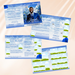 Blue Funeral Program Template: 8-Page Memorial, Celebration of Life (Canva, PDF Download)