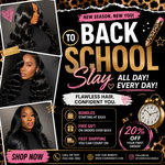 Back To School Flyer, august booking flyer, back to school, Back To School Hair Flyer, Lashes, braids, wig Install, Nails (Digital Download)