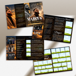 Back & Gold Funeral Program Canva Template | Gold Theme | 8 Page Memorial Booklet