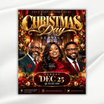 Christmas Sunday Church Flyer Template-Editable Canva-Holiday Celebration Event Graphics-Worship Service-Community Church Gala-Modern Design