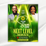 Sunday Next Level Service Flyer Template, Editable Canva Church Worship Poster | Digital Download