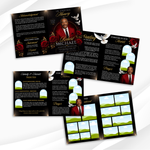 Red & Black Floral Funeral Program Template, 8-Page Memorial (Canva, PDF)