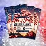 4th of July Invitations, Fourth of July Patriotic Flag Birthday Editable Flyer, ANY event BBQ Invite, Block party, Printable Instant Access