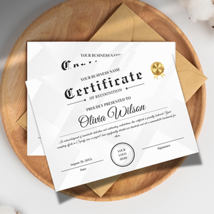 Editable Gold Certificate Template: Modern Recognition Award (Canva Downloadable Template)