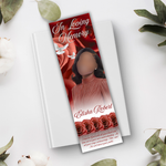 Red & White Roses Memorial Bookmark Template: Funeral Keepsake (Canva PDF)