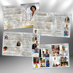 White Roses Funeral Program Template: 8-Page Memorial, Celebration of Life (Canva, PDF Download)