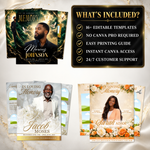 Funeral Program Template Bundle, Editable Canva Memorial Booklet, Celebration of Life, Obituary Order of Service, 8.5x11 Bifold