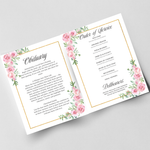 Blush Floral Funeral Program Template: Elegant Celebration of Life (Canva PDF)