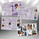 Purple Roses Funeral Program Template: 8-Page Memorial, Celebration of Life (Canva, PDF Download)