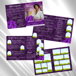 Purple Roses Funeral Program Template: 8-Page Memorial (Canva, Digital Download)