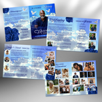 Blue Funeral Program Template: 8-Page Memorial, Celebration of Life (Canva, PDF Download)