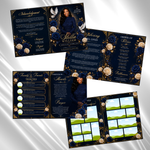 Royal Blue Roses Funeral Program Template: 8-Page Memorial (Canva PDF)