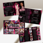 Pink Funeral Program Canva Template | Pink Theme | 8 Page Memorial Booklet