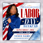 Labor Day Weekend Event Flyer – American Flag Stripes – preview image 2