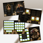 Elegant Funeral Program Canva Template | Gold Theme | 8 Page Memorial Booklet