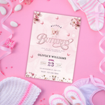 Butterfly Invitation, Pink Butterfly Baby Shower Invite, Editable Canva Template, Baby Shower Printable (Digital Download)