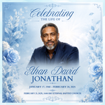 Blue Roses Funeral Announcement Flyer: Obituary, Celebration of Life (Canva Template PDF)