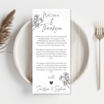Editable Wedding Thank You Card, Welcome Table Note (Digital Download)