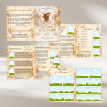 White Gold Funeral Program Template: 8-Page Memorial Program