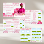 Pink Roses Funeral Program Template: Celebration of Life (Canva, 8 Pages, Digital Download)
