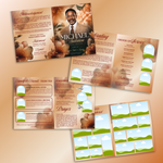 Orange Roses Funeral Program Template, Memorial Obituary (Canva Template)