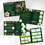 Green & Gold Funeral Program Canva Template |8 Page Memorial Booklet