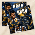 Graduate Flyer, Graduation Invitation, Class of 2026 Flyer, Senior Grad Announce, College Decision Canva Editable