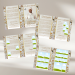 White Gold Funeral Program Template: 8-Page Memorial Program