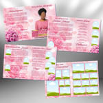 Pink Roses Funeral Program Template: 8-Page Memorial, Celebration of Life (Canva Template, PDF Download)