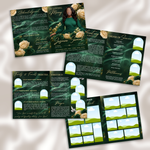 Green & Gold Roses Funeral Program Template: 8-Page Memorial (Canva PDF)