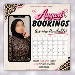 April Booking Calendar Editable Template, April Flyers Template April Bookings Flyer Canva For Lash Hair Nails MUA (Digital Download)