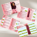 Pink Roses Funeral Program Template: 8-Page Memorial, Celebration of Life (Canva Template, PDF Download)