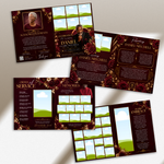 red & Gold Funeral Program Canva Template |8 Page Memorial Booklet