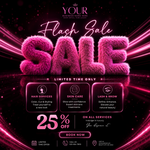Flash Sale Flyer Template for Lash, Nail, Hair, Makeup, Esthetician | Salon Promo, Canva Editable