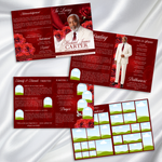 Red Funeral Program Canva Template | Red Theme | 8 Page Memorial Booklet