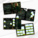 Green & Gold Floral Funeral Program Template, 8-Page Memorial (Canva, PDF)