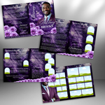 Purple Funeral Program Canva Template | 8 Page Memorial Booklet