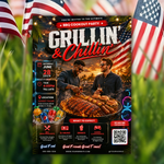 Memorial Day Flyer, Cookout Party, Grill and Chill Invitation, Summer Event Poster, Editable Canva Template, Backyard BBQ Promo