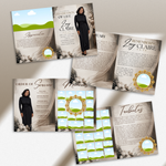 Back & Gold Funeral Program Canva Template | Gold Theme | 8 Page Memorial Booklet
