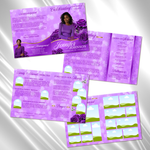 Purple Roses Funeral Program Template: Celebration of Life (Canva, 8 Pages, Digital Download)