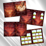 Red & Gold Funeral Program Canva Template |8 Page Memorial Booklet