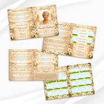 Cream & Beige Floral Funeral Program Template, 8-Page Memorial (Canva, PDF)
