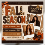 September Booking Flyer, Fall Booking Flyer, September Books Open Flyer, Hair Nails Wig Install Flyer, Salon Flyer, Editable Canva Template