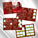 Red Floral Funeral Program Template, 8-Page Memorial (Canva, PDF)