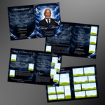 Blue Funeral Program Template: 8-Page Memorial (Canva PDF)