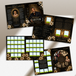 Back & Gold Funeral Program Canva Template | Gold Theme | 8 Page Memorial Booklet