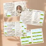 White Roses Funeral Program Template, Memorial Obituary (Canva Template)