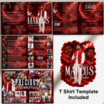 Red Funeral Program Canva Template | Red Theme | 8 Page Memorial Booklet (8.5 x 11 in)