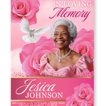 Pink Rose Funeral Program Template: 8-Page Memorial, Celebration of Life (Canva, PDF Download)