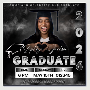 Graduation Flyer Template | Modern Class of 2025 Invitation (Digital Download)